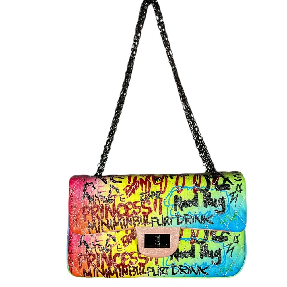 Multicolor graffiti purse pocketbook NEW